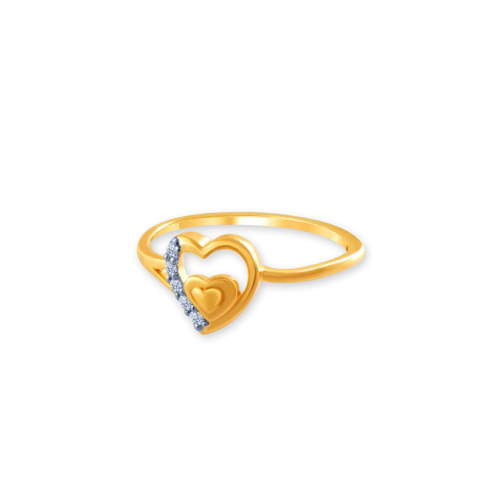 14k (585) Yellow Gold And Diamond Ring For Women