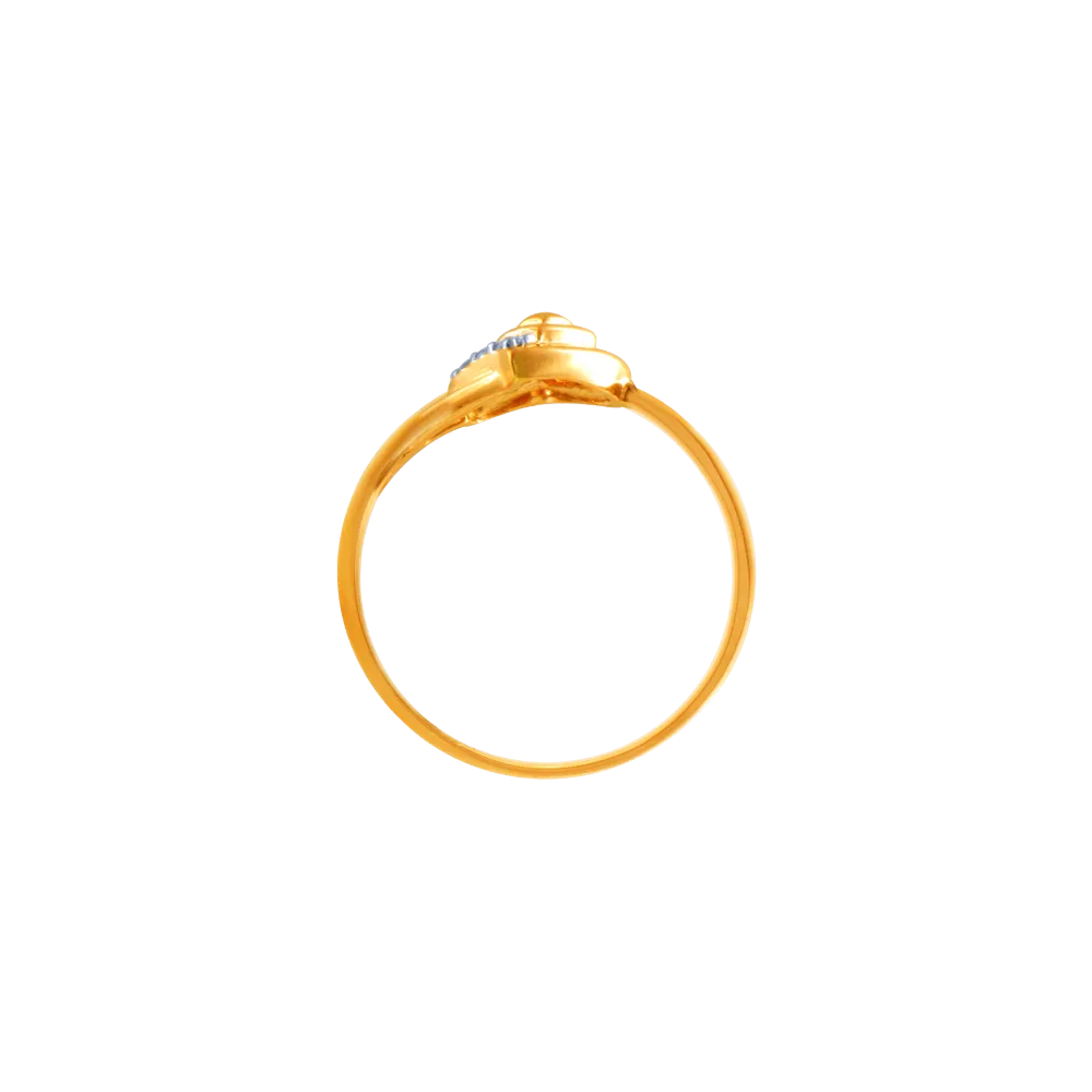 14k (585) Yellow Gold And Diamond Ring For Women
