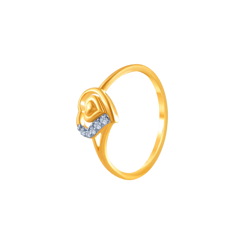 14k (585) Yellow Gold And Diamond Ring For Women