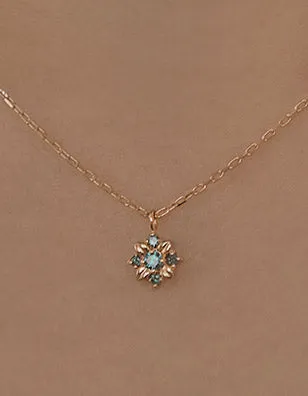 [14K Gold] Breeze Blue Diamond Necklace