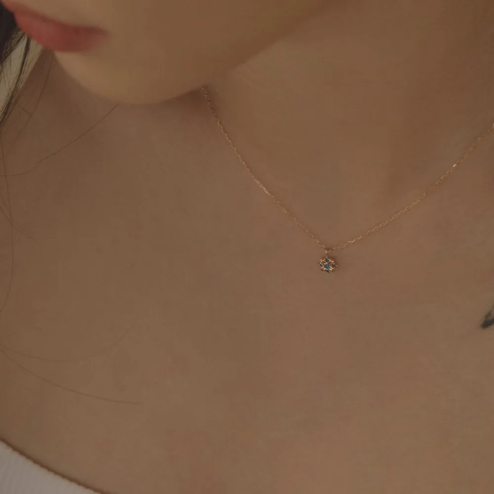 [14K Gold] Breeze Blue Diamond Necklace
