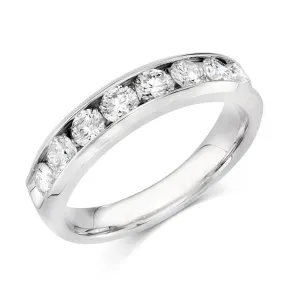14K White Gold Channel Set Diamond Band