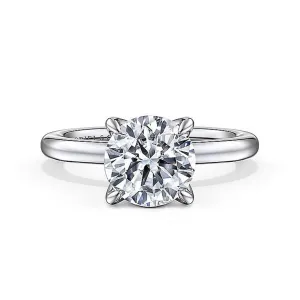 14K White Gold 'Evelynn' Hidden Halo Round Diamond Engagement Ring