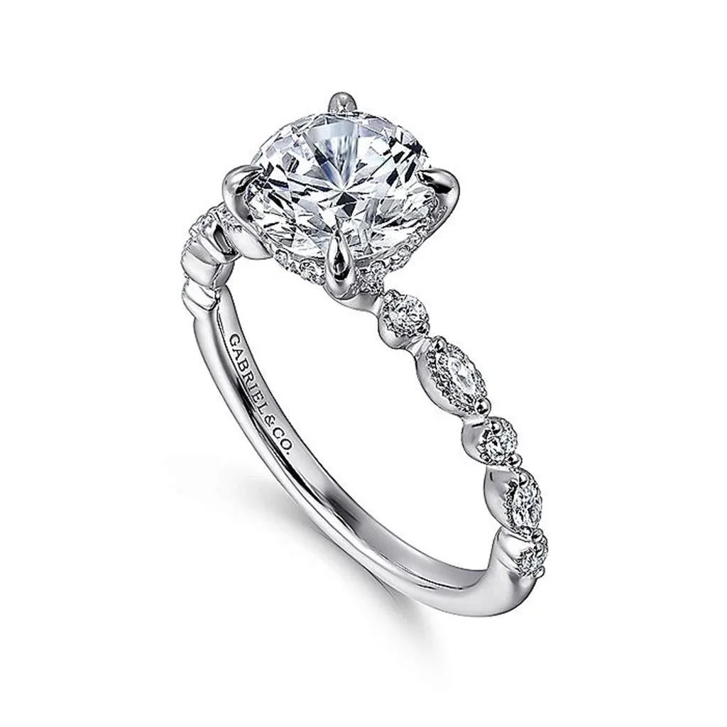 14K White 'Lanna' Classic Round Diamond Engagement Ring