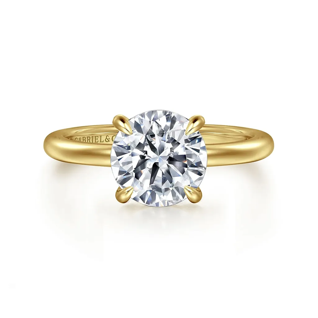 14K Yellow Gold 'Ali' Round Diamond Engagement Ring