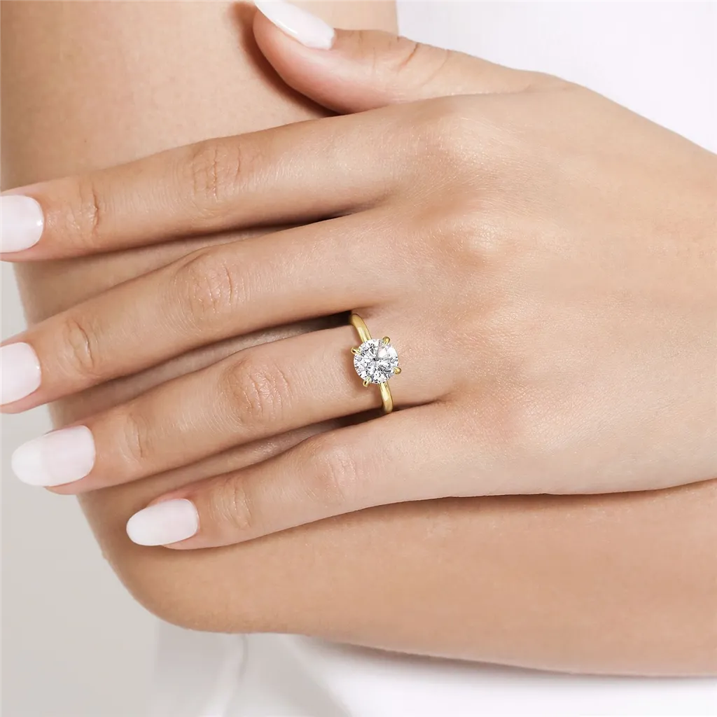 14K Yellow Gold 'Ali' Round Diamond Engagement Ring