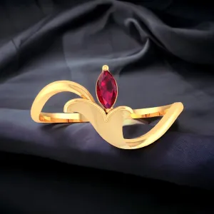14K Yellow Gold Elegant & Vibrant Stone Studded Gold Ring for Women