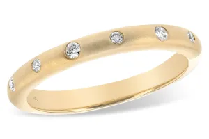 14K Yellow Gold Flush Set Straight Natural Diamonds Band
