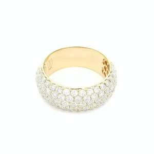 14K Yellow Gold Wide Pav Diamond Band