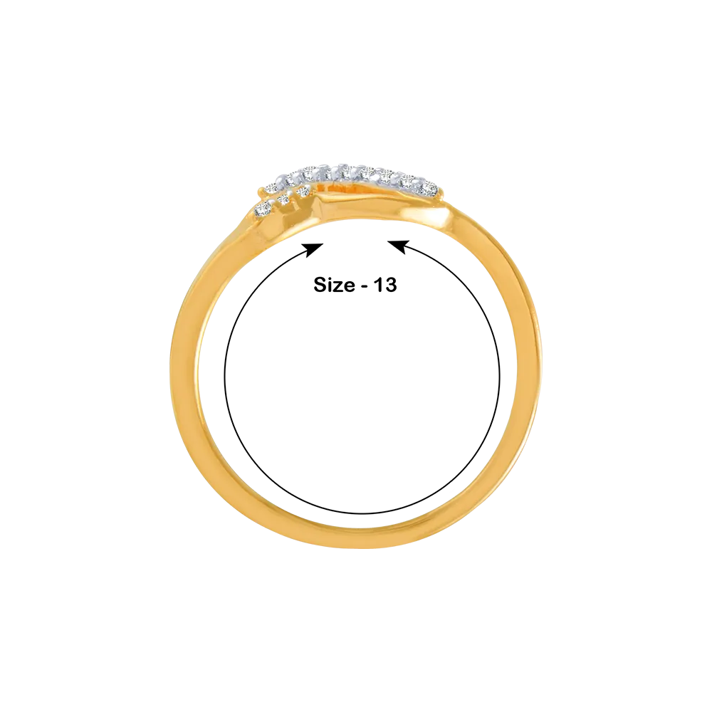 14KT (585) Yellow Gold And Diamond Ring For Women