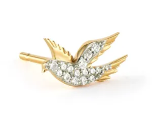 14KYG 0.07CT G SI DIA SONGBIRD SINGLE STUD EARRING
