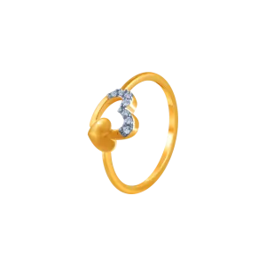18k (750) Yellow Gold And Diamond Ring For Women