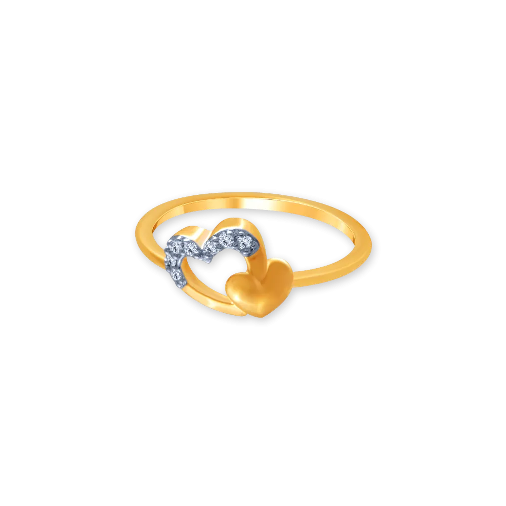 18k (750) Yellow Gold And Diamond Ring For Women