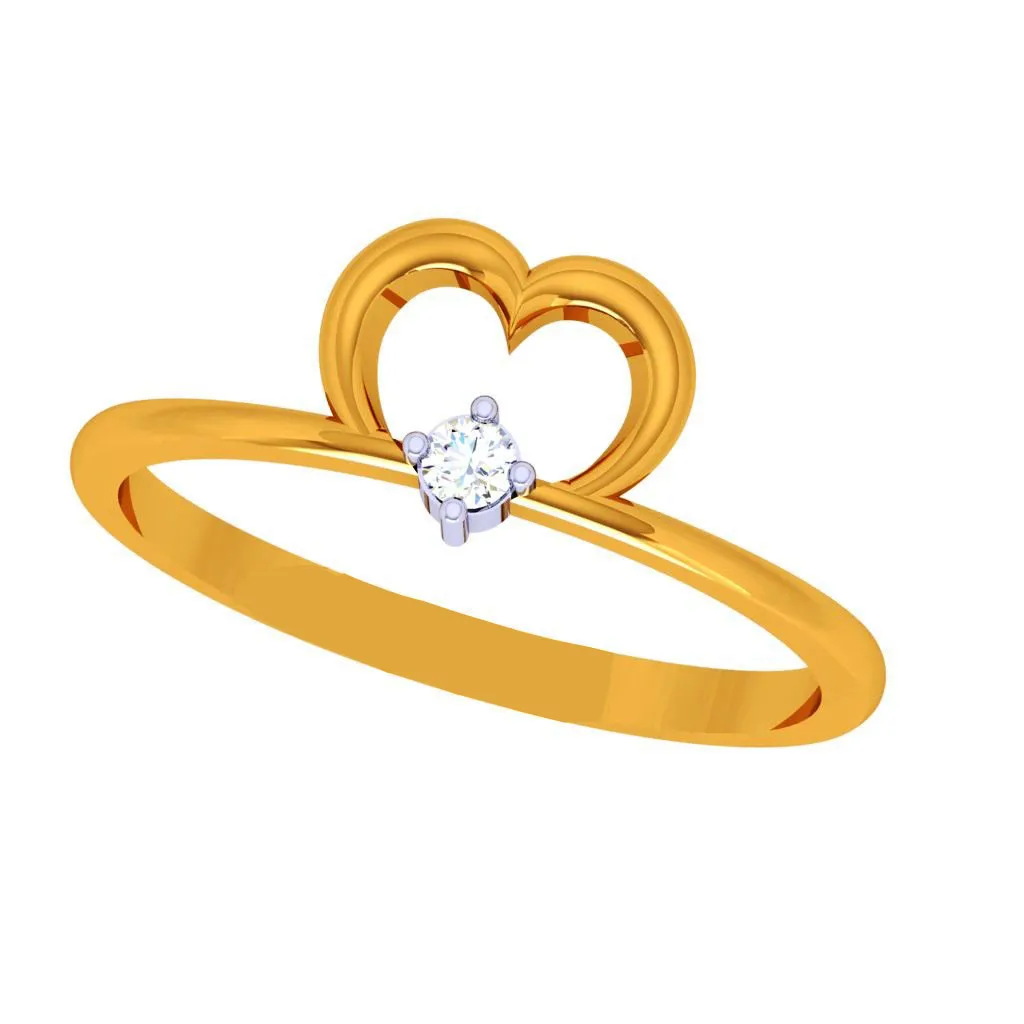 18k Heartfelt Diamond Ring