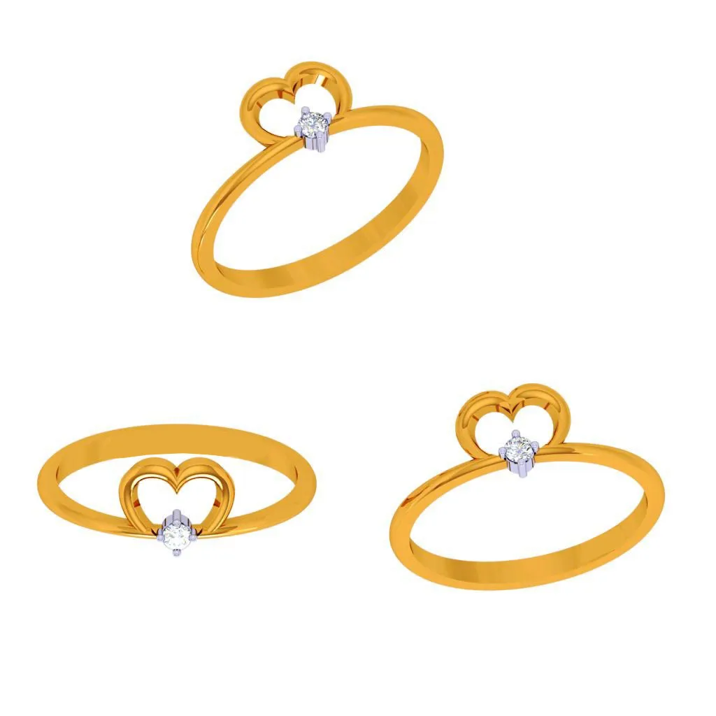 18k Heartfelt Diamond Ring