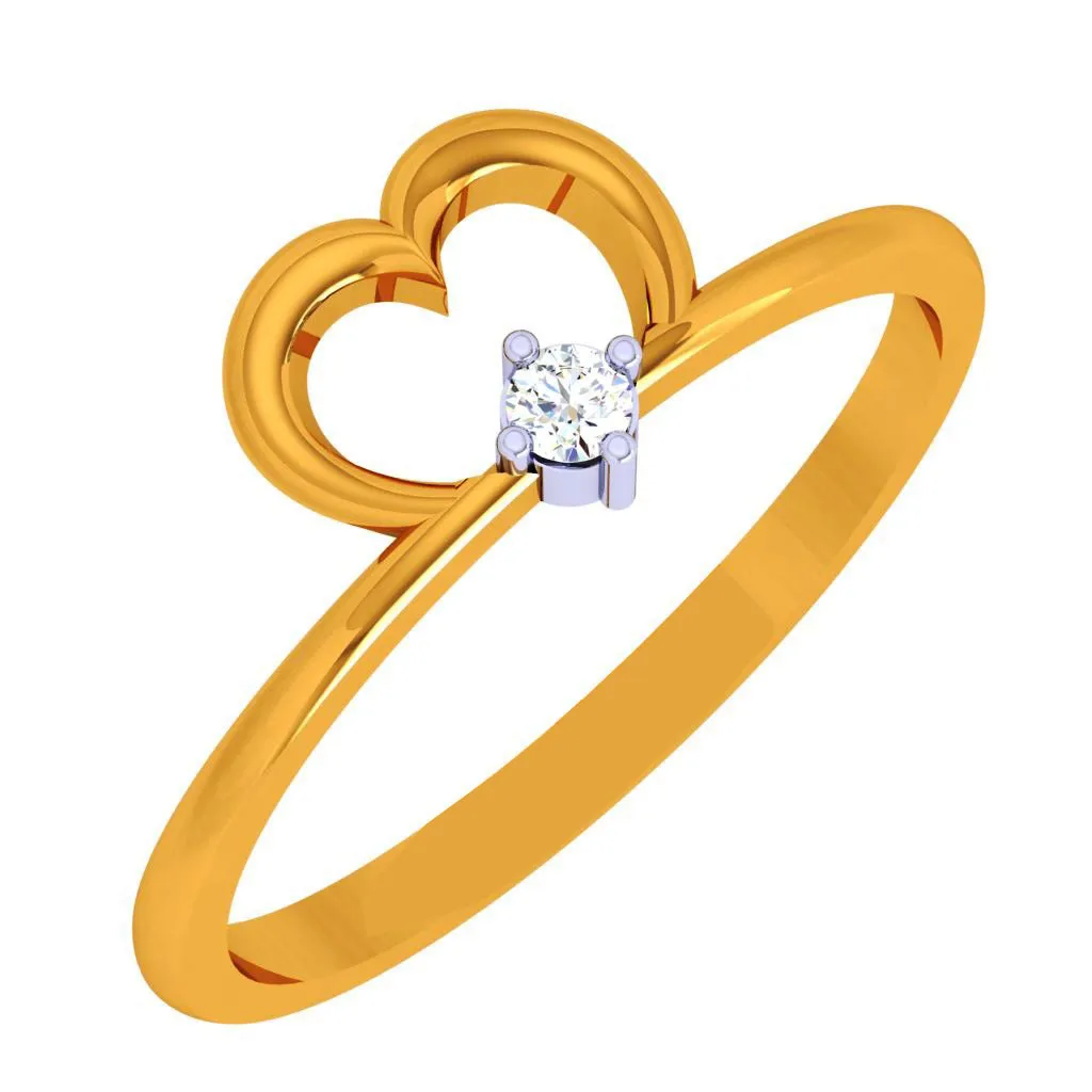 18k Heartfelt Diamond Ring