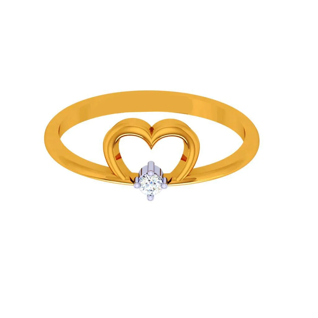 18k Heartfelt Diamond Ring