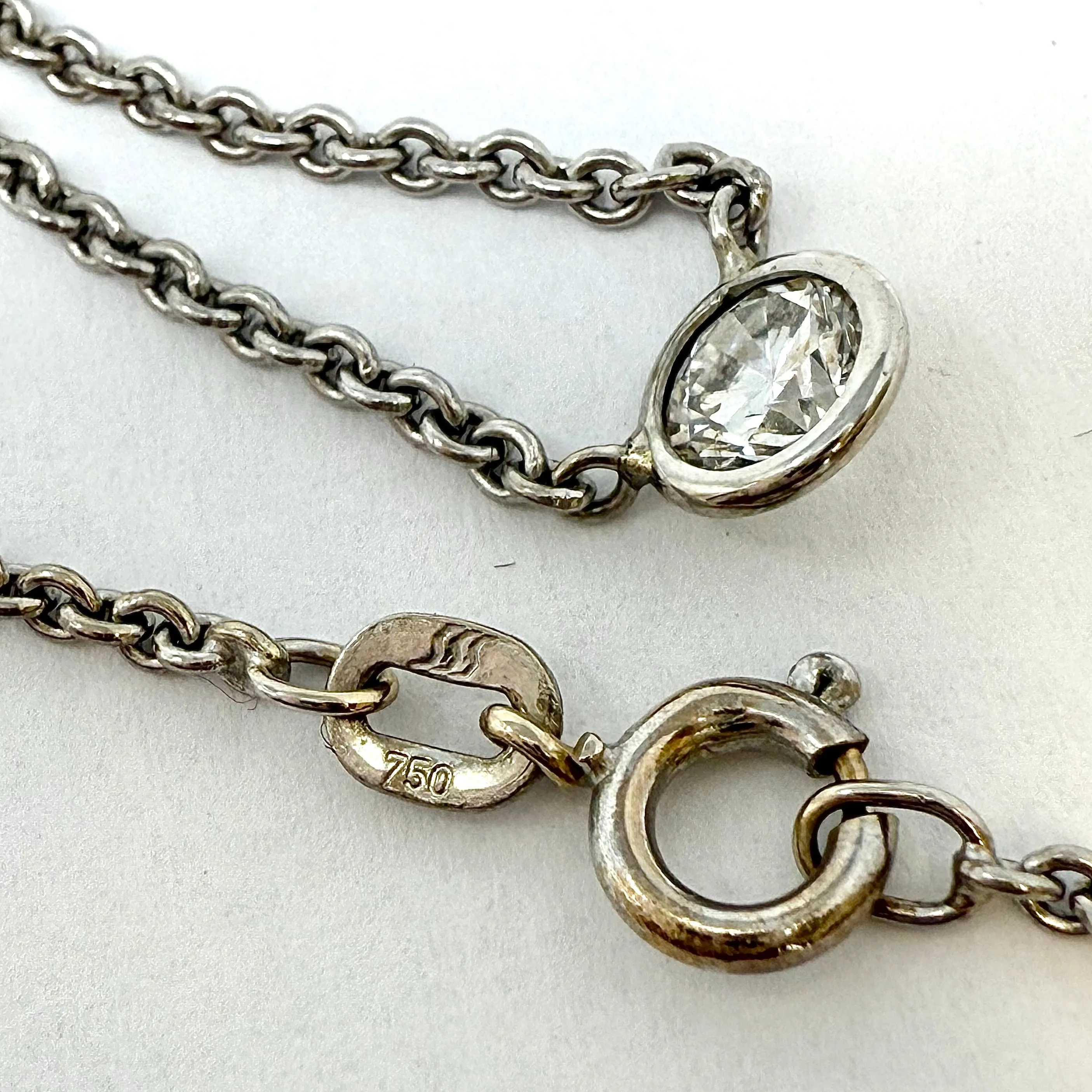 18K White Gold Necklace with .43ct Bezel Set Diamond