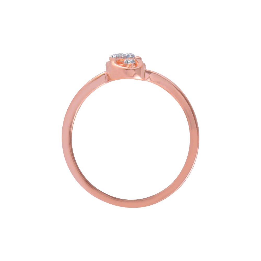 18KT (750) Rose Gold And Diamond Ring For Women