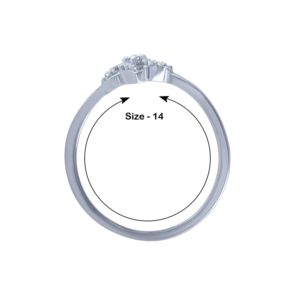 18KT (750) White Gold And Diamond Ring For Women