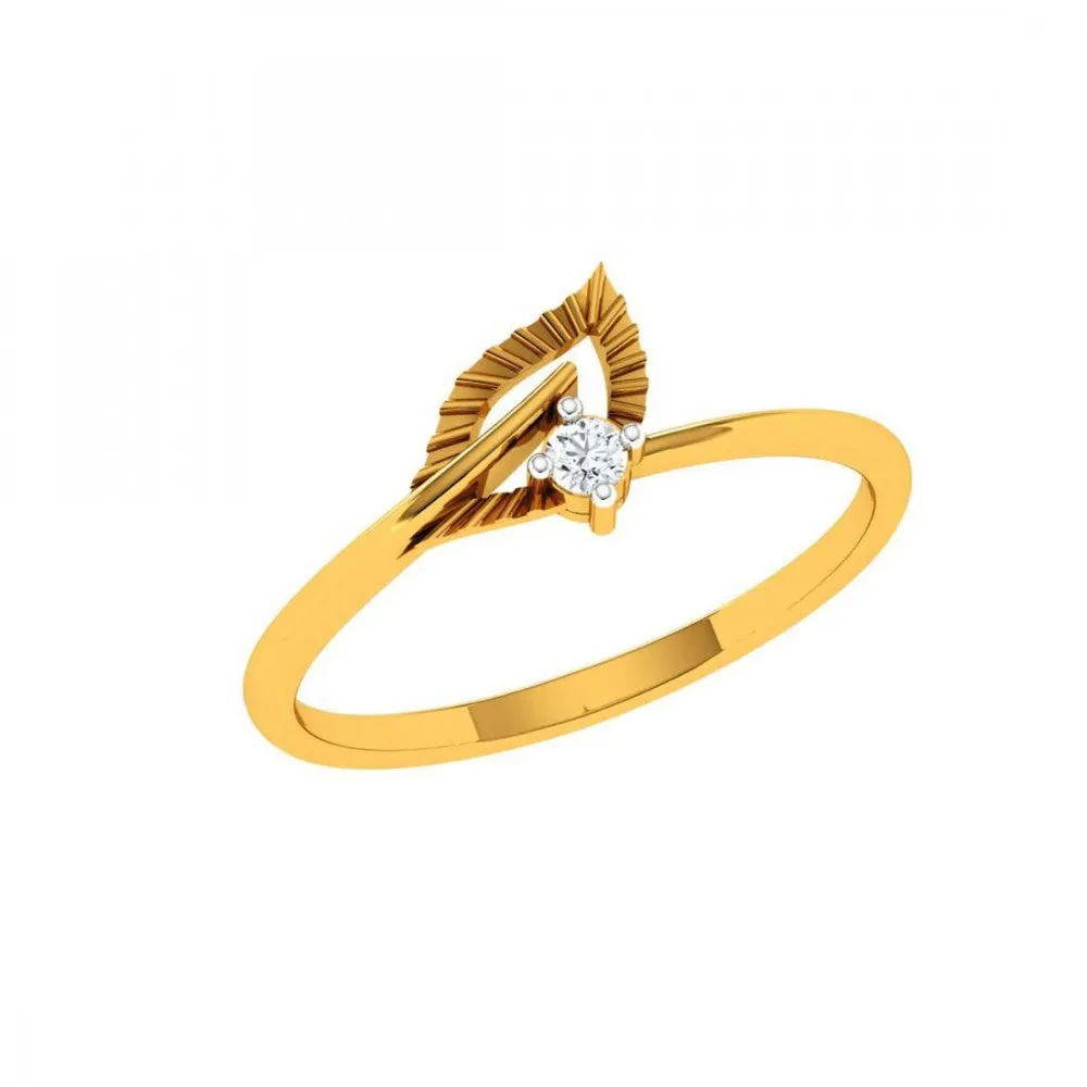 18KT (750) Yellow Gold Diamond Ring For Woman