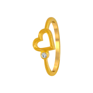 22KT Yellow Gold And American Diamond Ring For Women