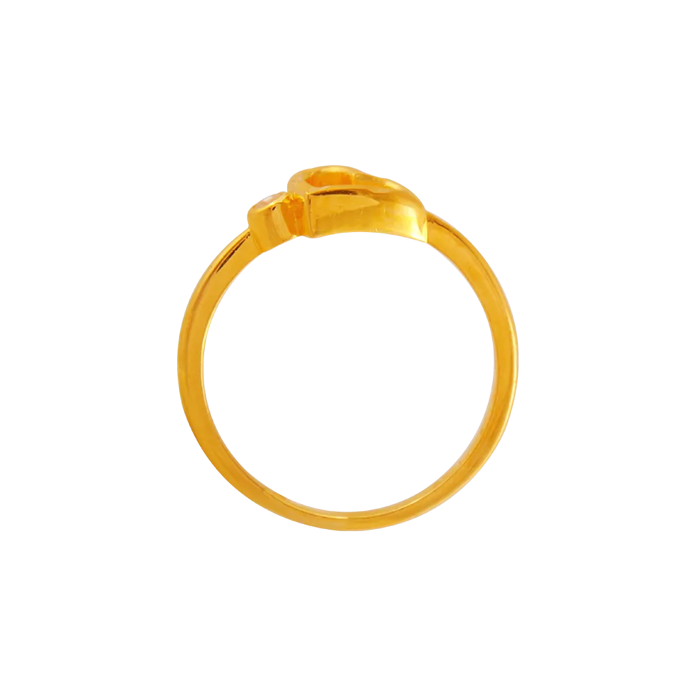 22KT Yellow Gold And American Diamond Ring For Women