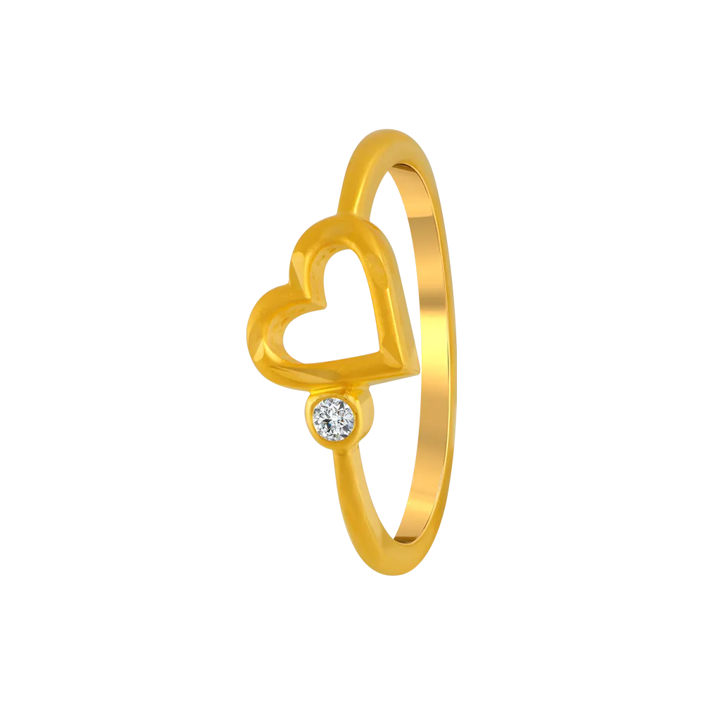 22KT Yellow Gold And American Diamond Ring For Women
