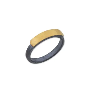 24K Fusion Gold & Oxidized Silver Stacking "Stockholm New" Ring