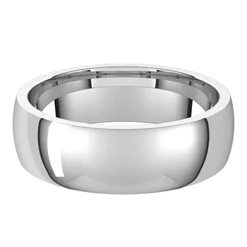 5 MM Half Round Light Comfort Fit Platinum Wedding Band