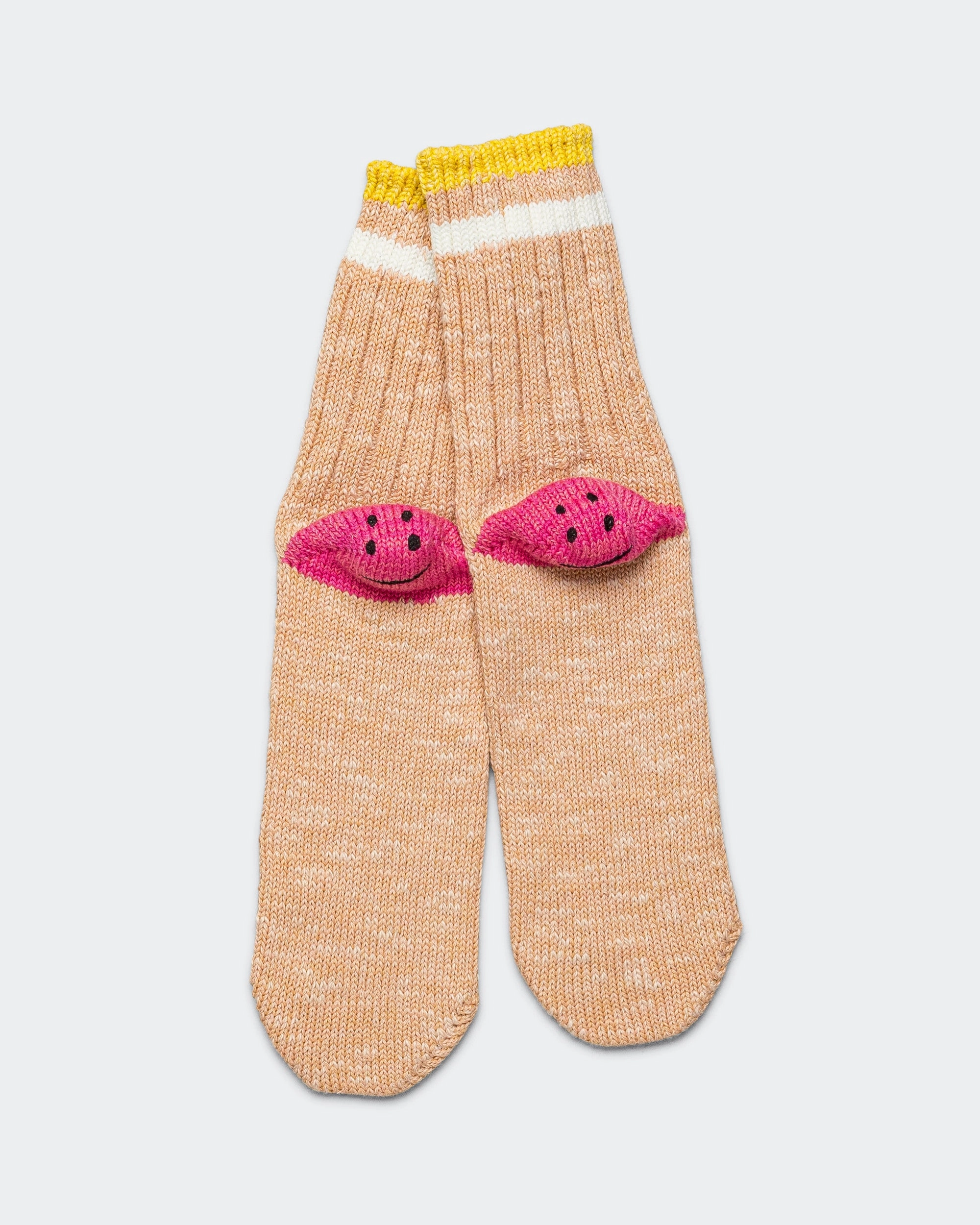 60 Yarns IVY RAINBOWY HAPPY HEEL-Hold Socks - Orange/Pink new collection abaya new arrival shoes