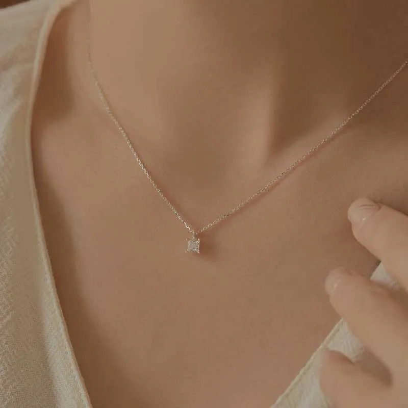 [925 Silver] Shine Modern Necklace