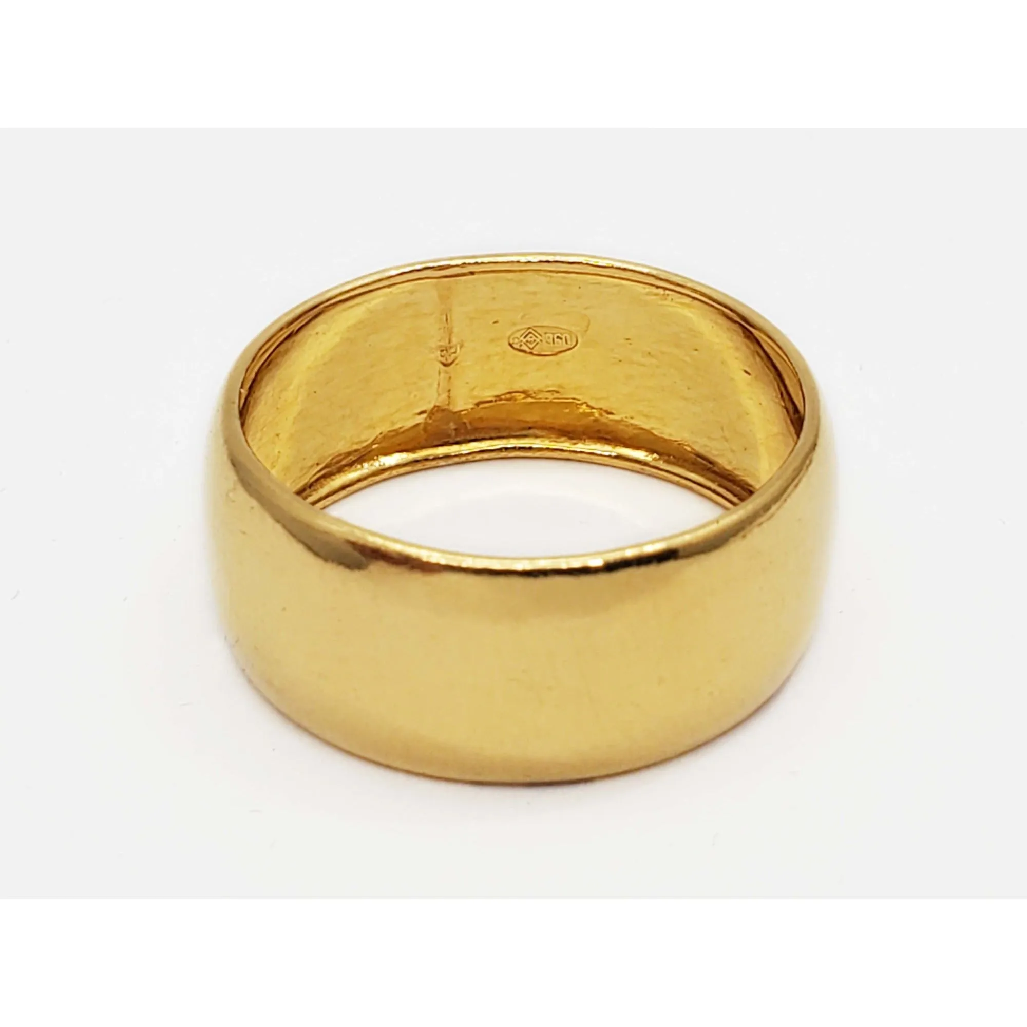 9mm Wide Band Ring 960 23k Gold Size 9.5 BJ Designer