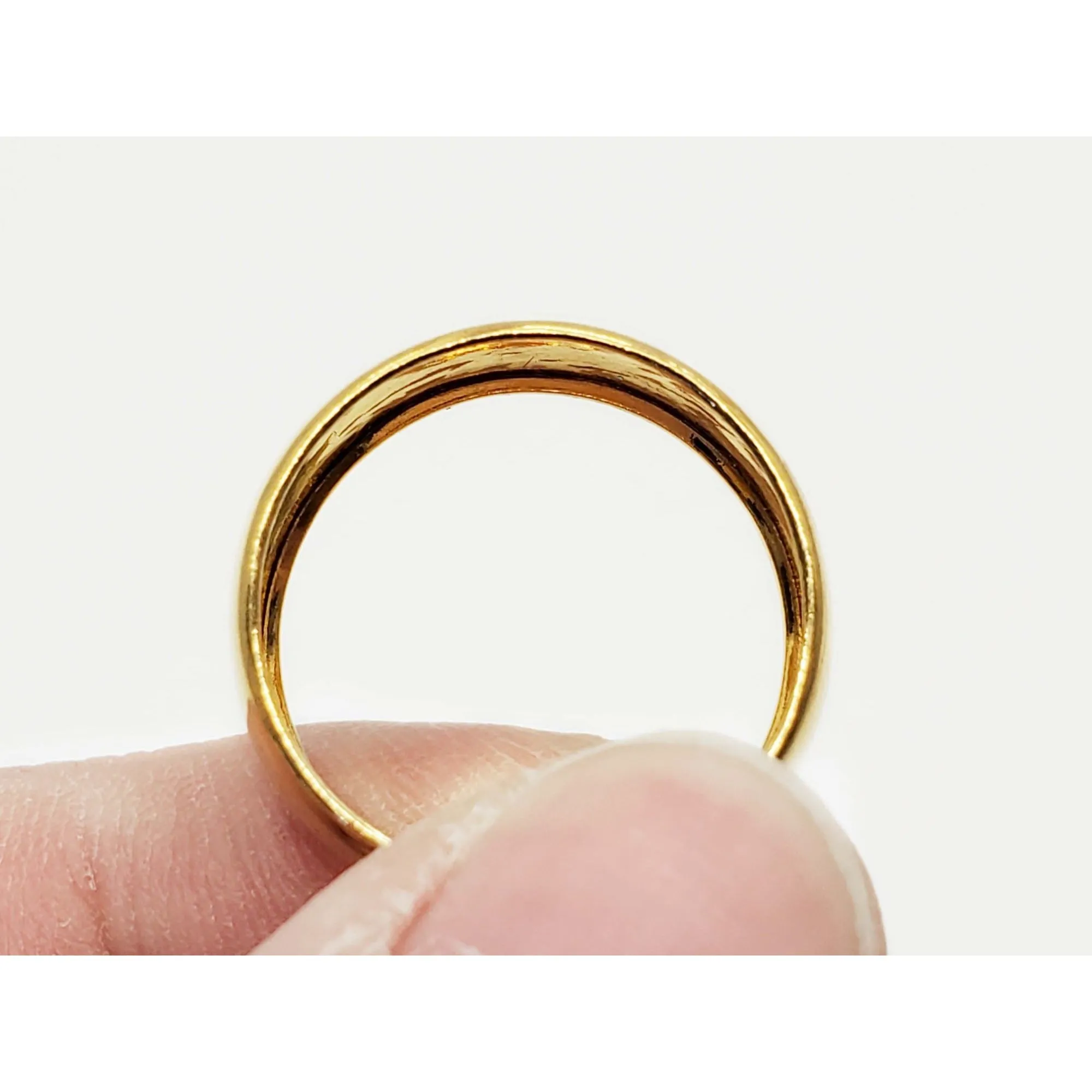 9mm Wide Band Ring 960 23k Gold Size 9.5 BJ Designer