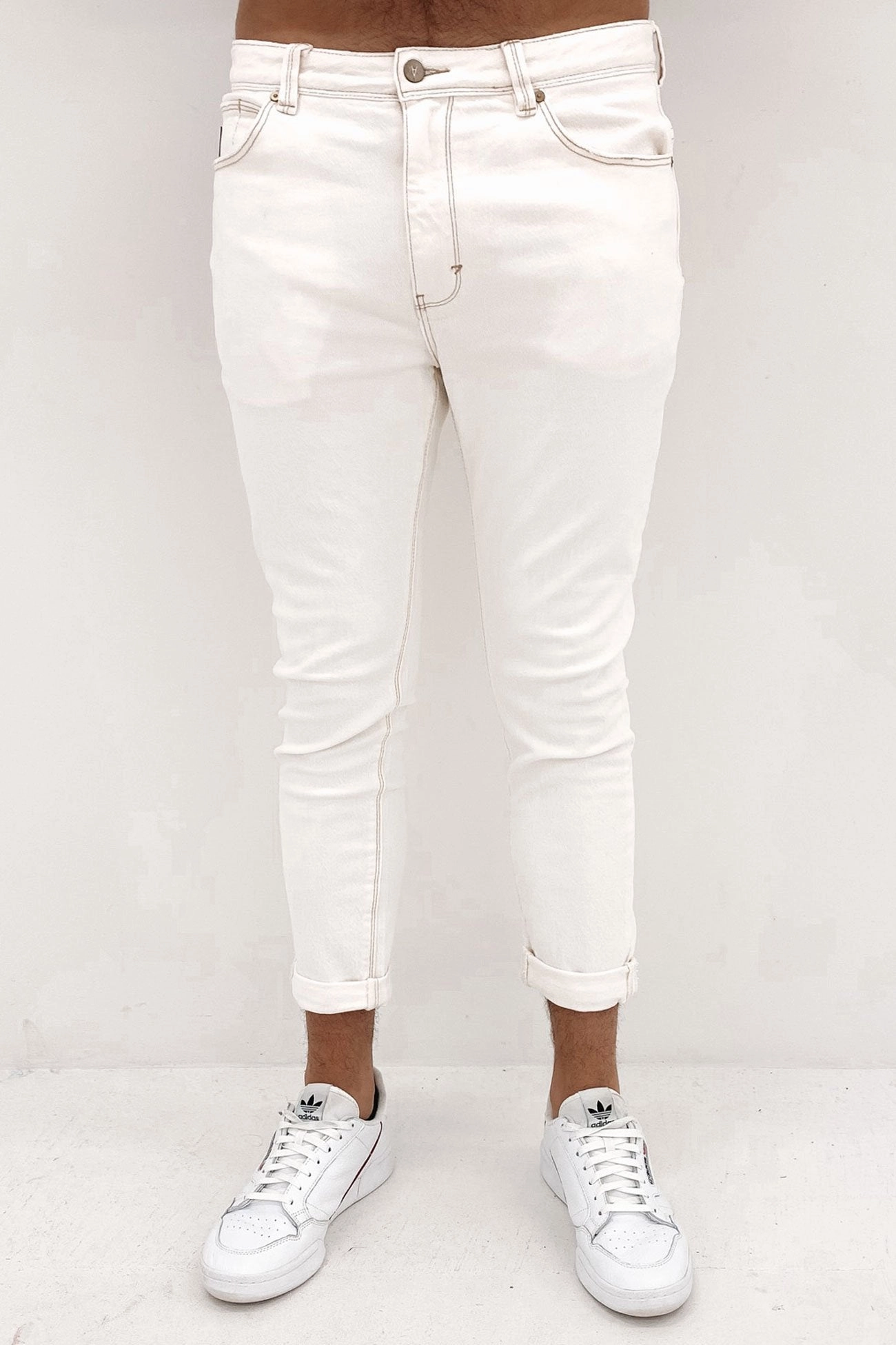 A Dropped Slim Jean Smokey White sale in hindi sale womens trainers