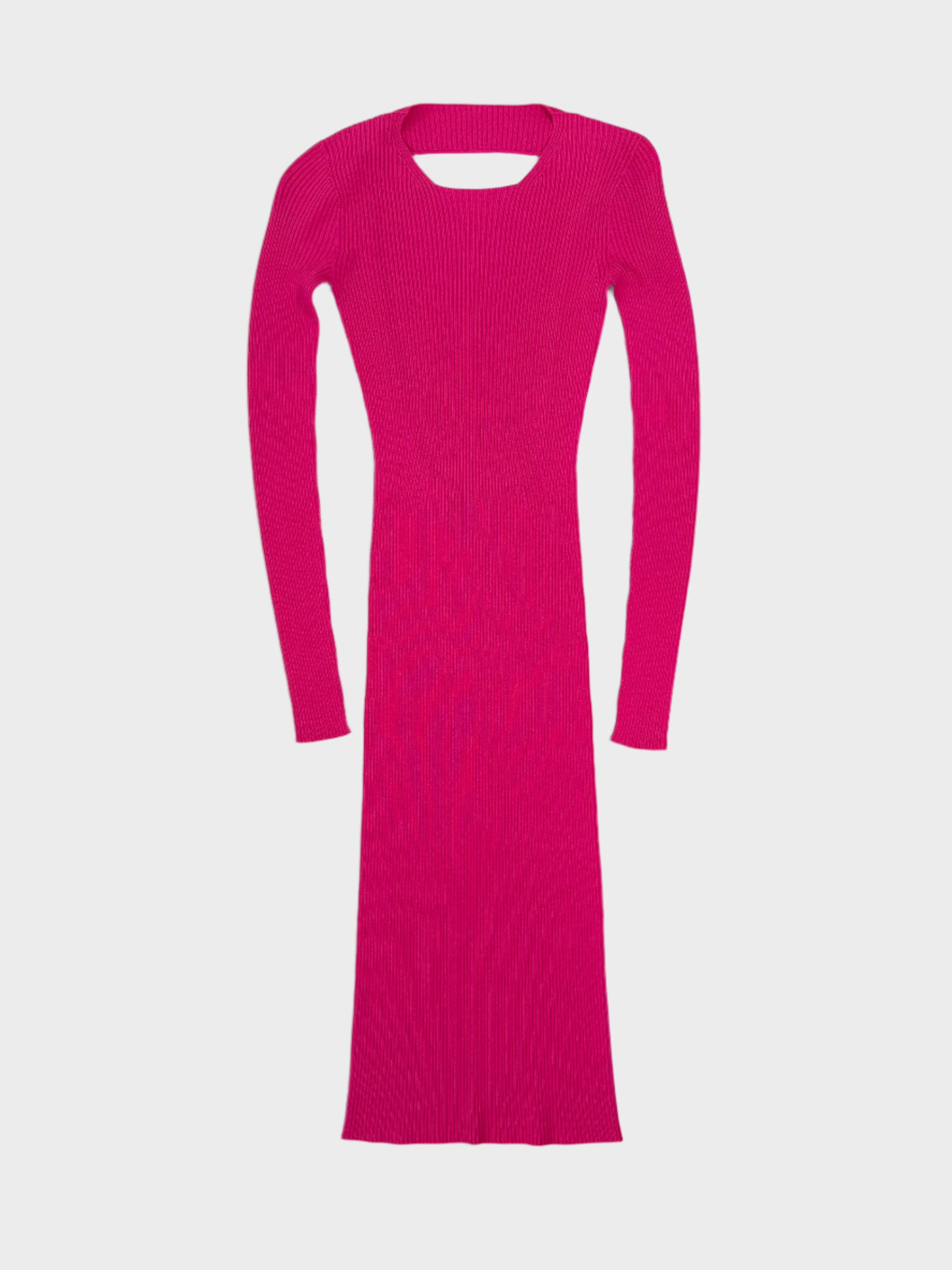 Abito Midi Fucsia In Maglia Aderente Con Scollo Ampio new arrivals pembe elbise new arrivals for women new arrival kurti
