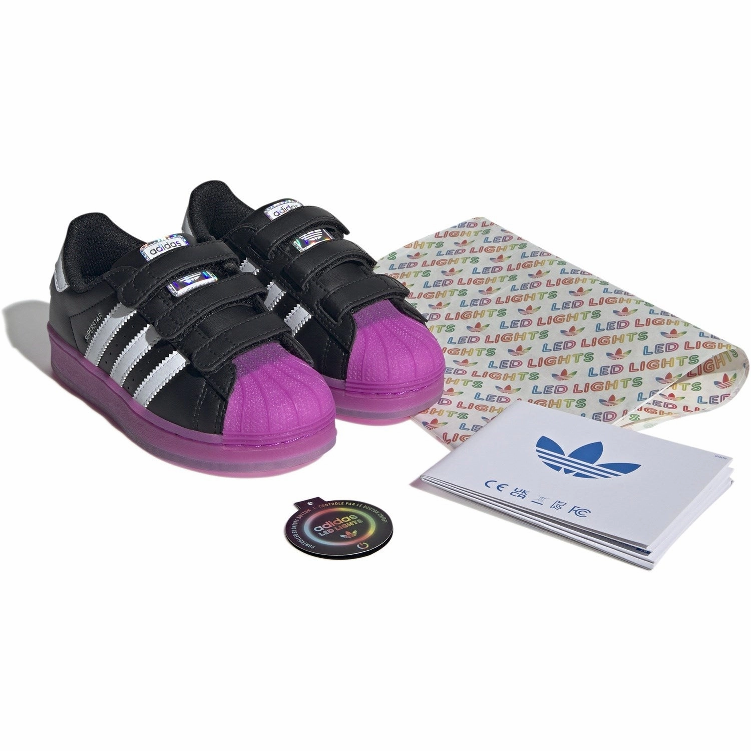 adidas Originals Core Black/Purbur/Cloud White Superstar Led Lights Cf C Sneakers Mules