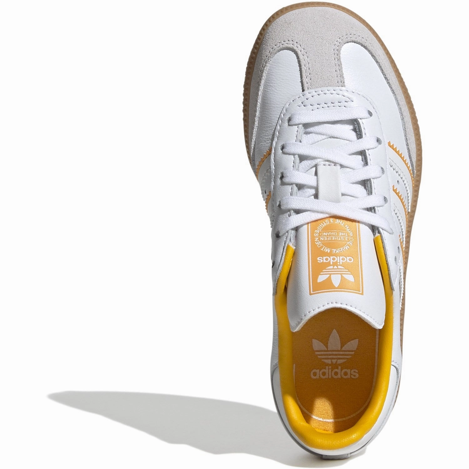 adidas Originals Crystal White/Cloud White/Crew Yellow Samba Og C Sneakers Breathable shoes