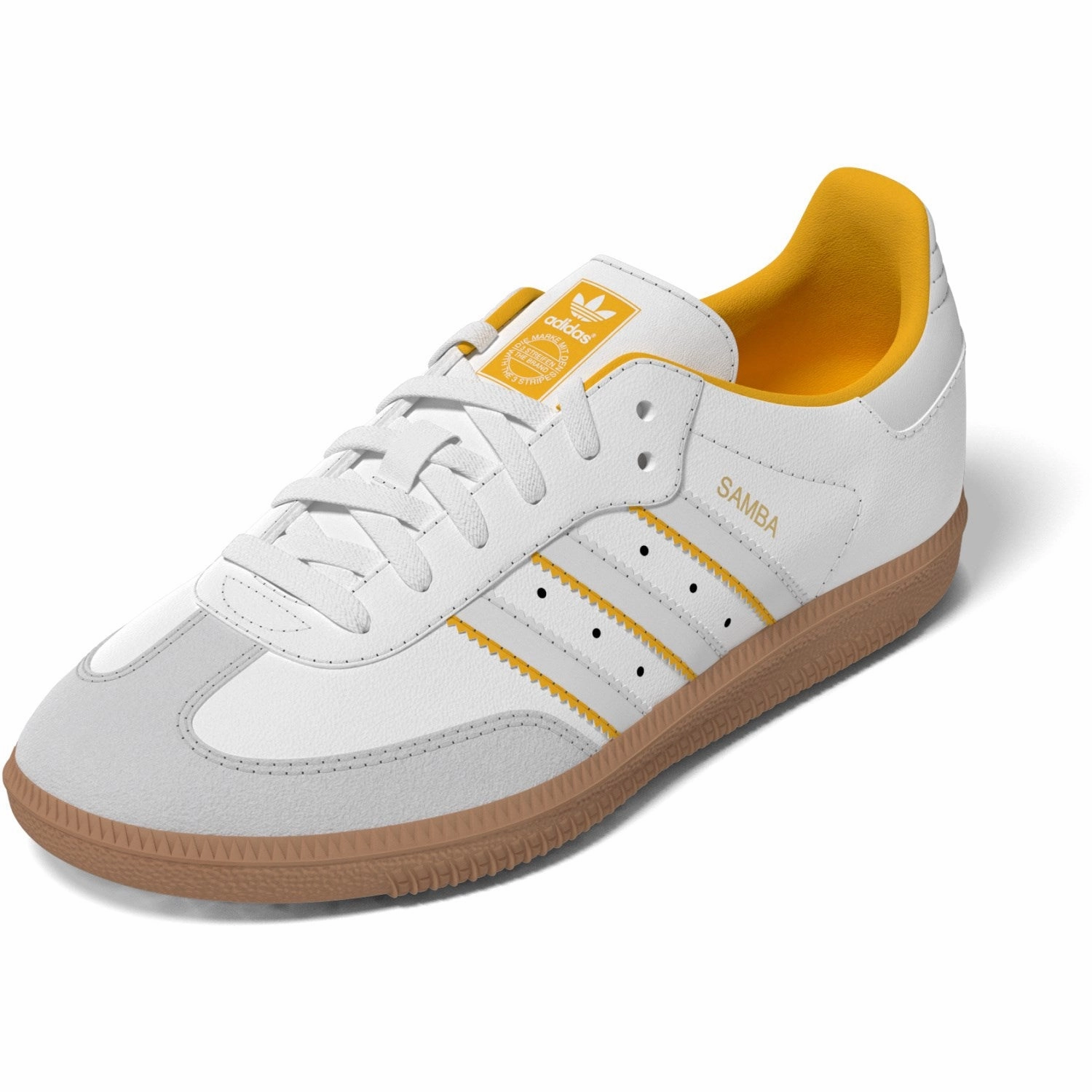 adidas Originals Crystal White/Cloud White/Crew Yellow Samba Og C Sneakers Breathable shoes