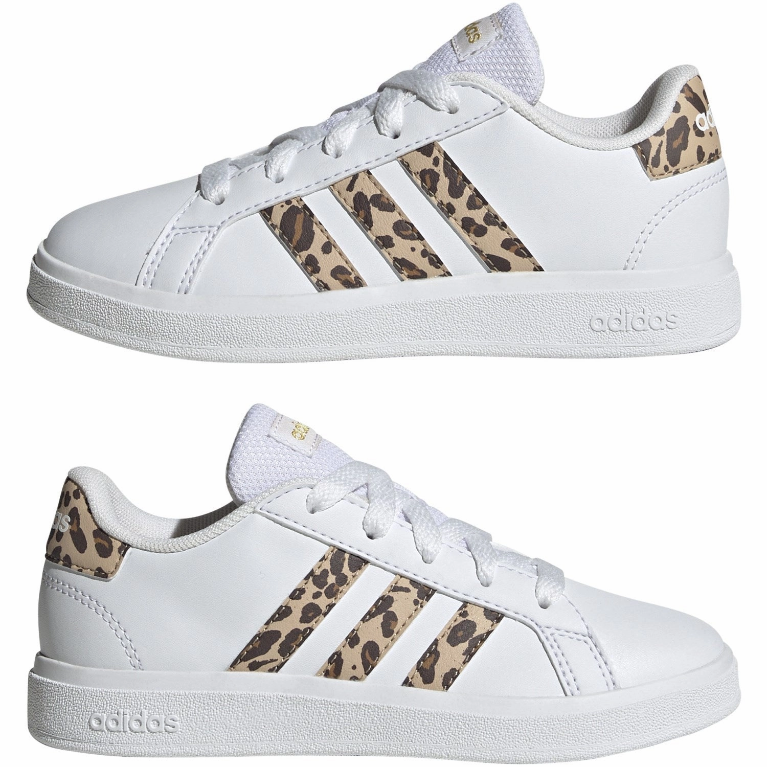 adidas Originals Ftwr White/Magic Beige/Matte Gold Grand Court 2.0 K Sneakers Derbies