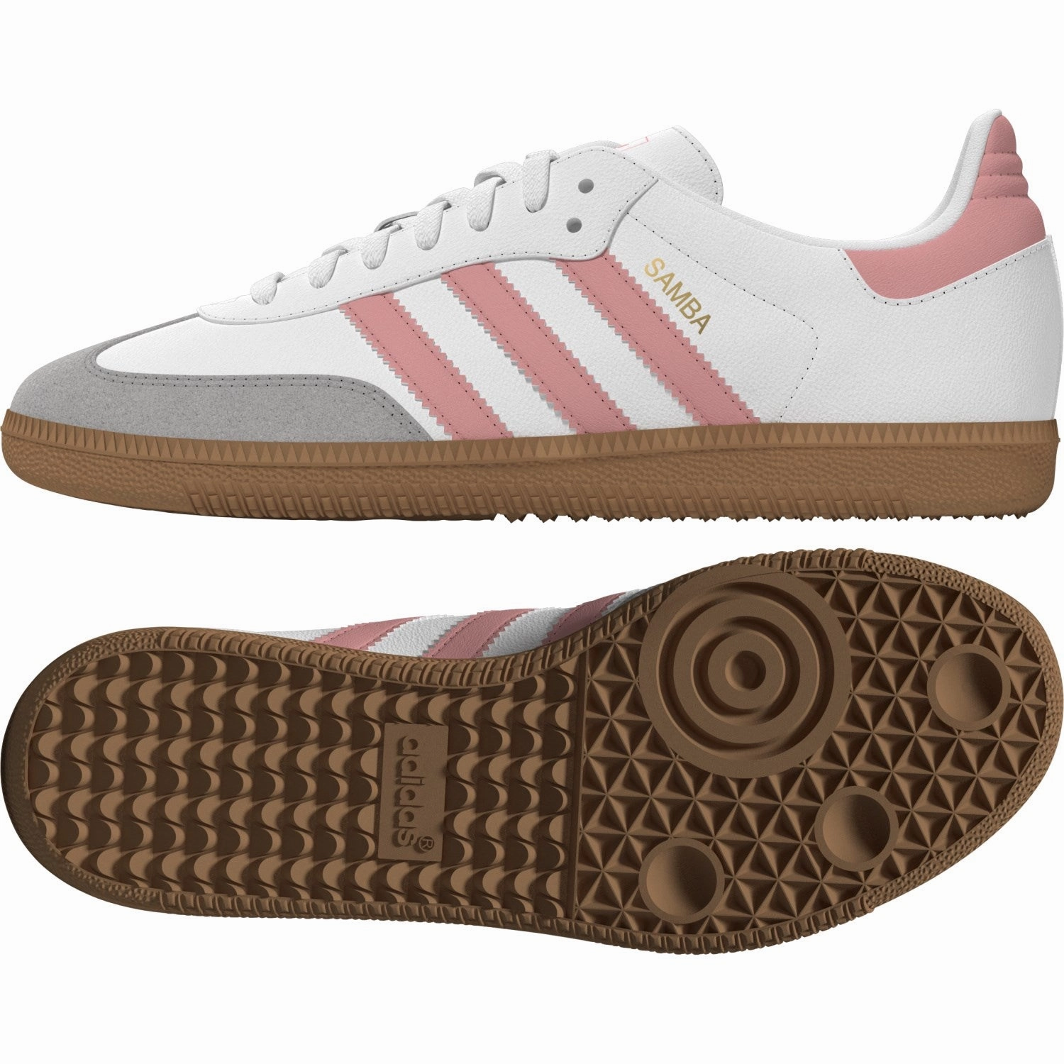 adidas Originals Ftwr White/Semi Pink Spark/Gum 3 Samba Og J Sneakers Vintage shoes