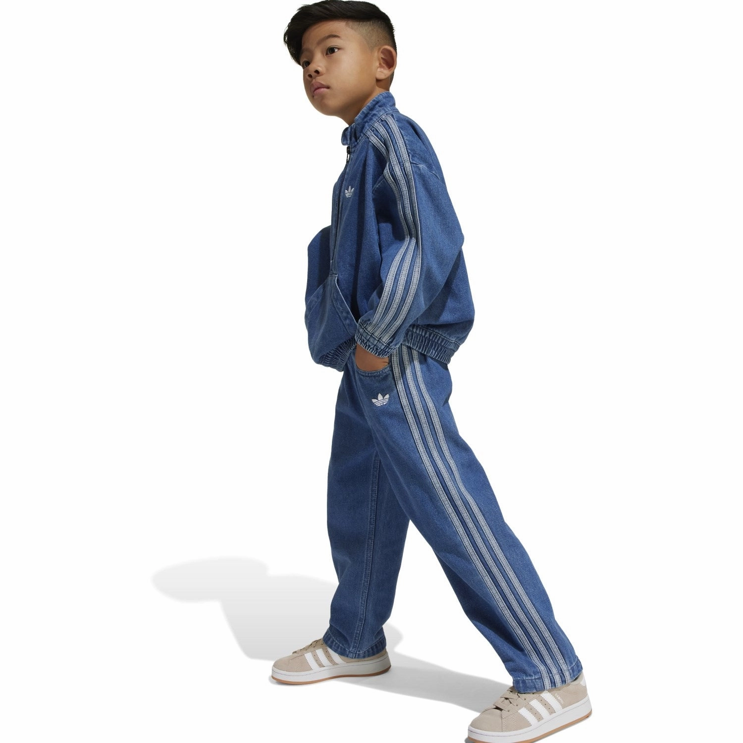 adidas Originals Medium Blue Denim Denim Set Spandex