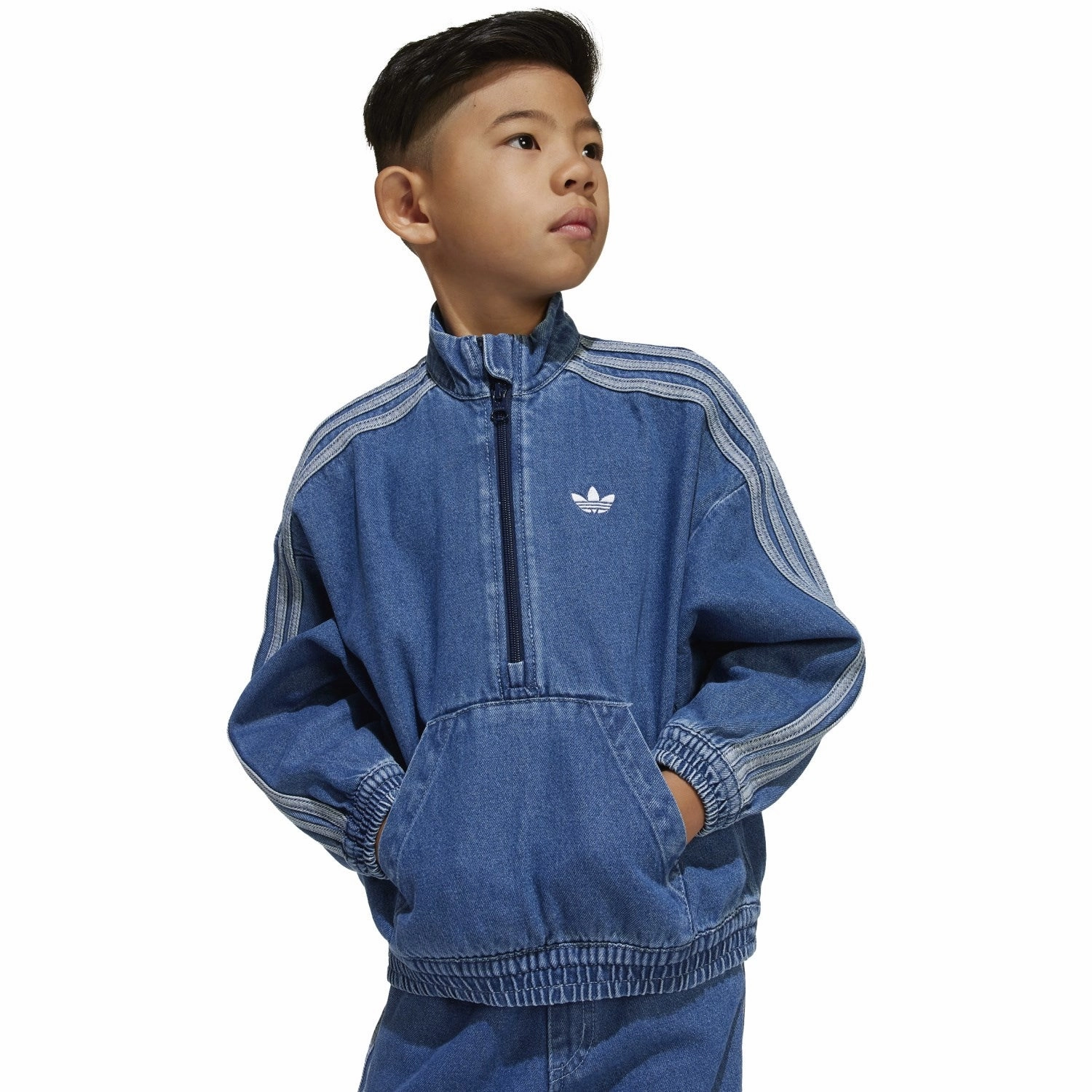 adidas Originals Medium Blue Denim Denim Set Spandex