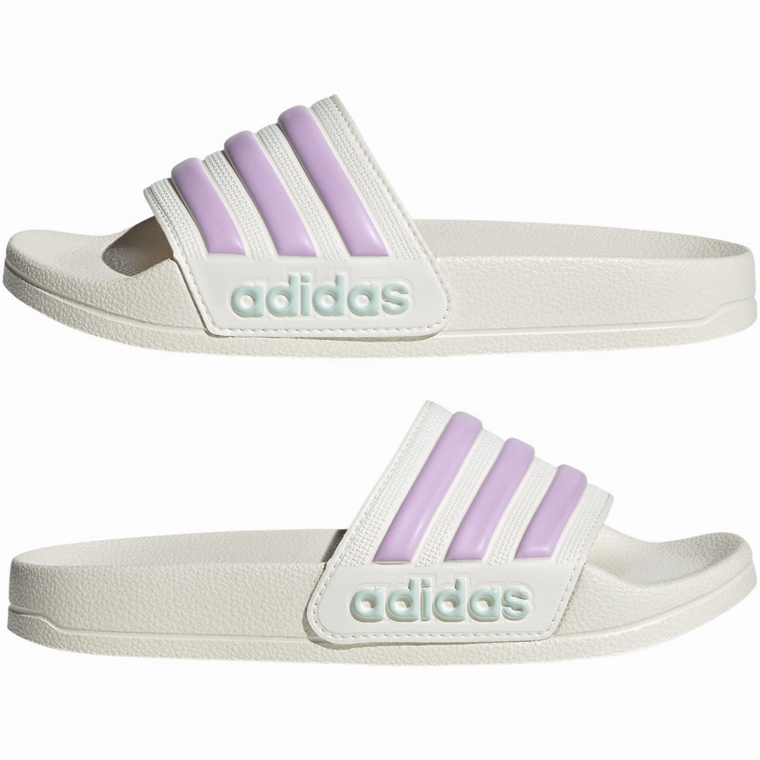 adidas Originals Off White/Bliss Lilac/Halo Mint Adilette Shower K Slides Comfortable shoes