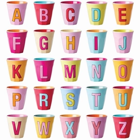 Admired RICE Pinkish Colors Melamine Alphabet Cup Exquisite