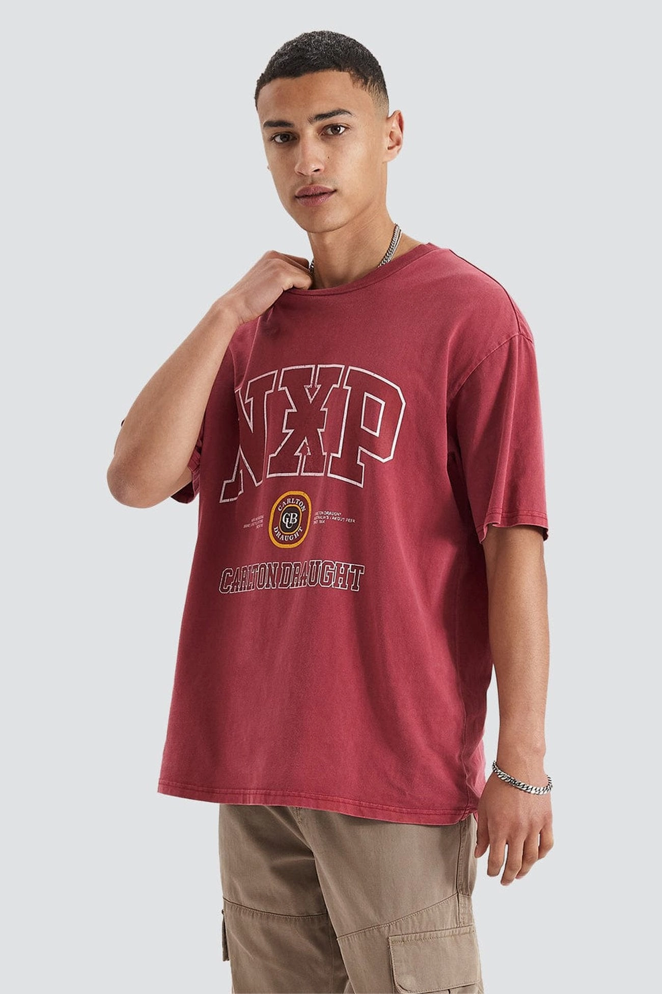 Agnus Relaxed Box Fit Tee Pigment Maroon sale women clothes
