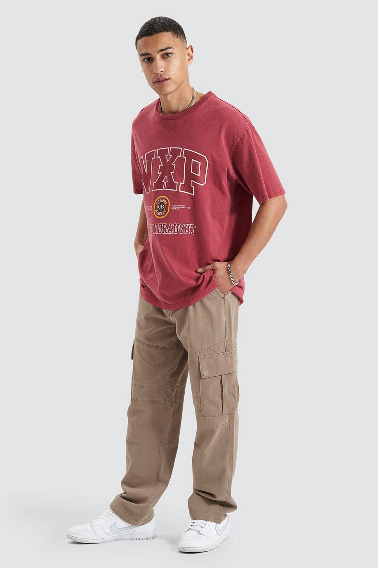 Agnus Relaxed Box Fit Tee Pigment Maroon sale women clothes