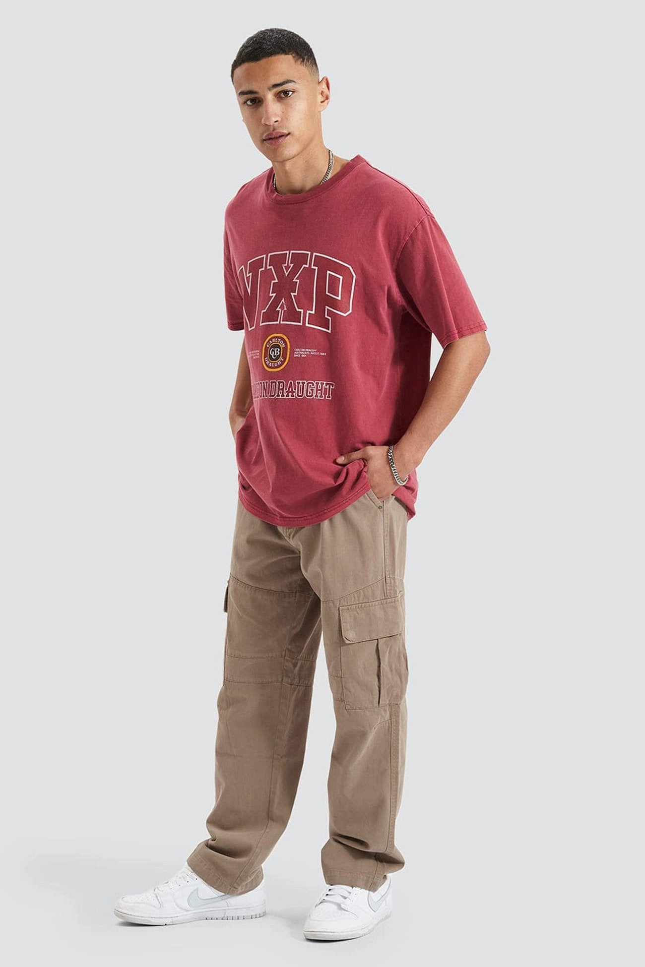 Agnus Relaxed Box Fit Tee Pigment Maroon sale women clothes