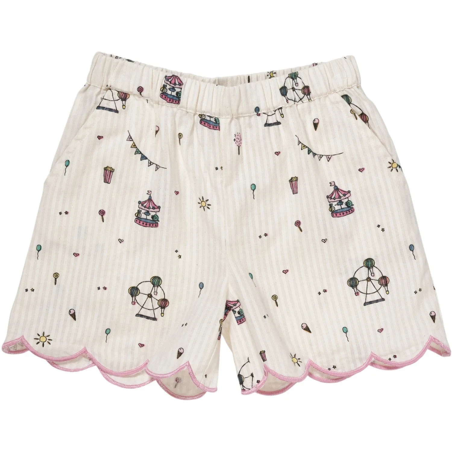 Alluring Copenhagen Colors Cream Tivoli Print Printed Shorts W. Deco Edge Casual