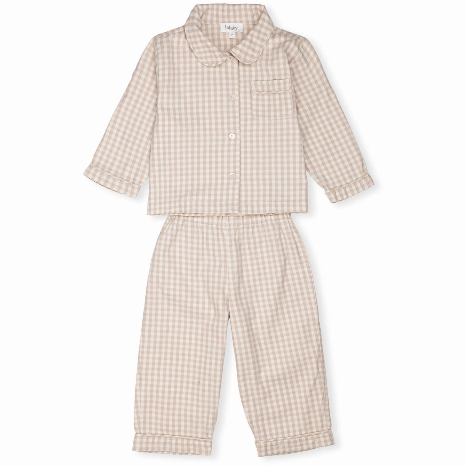 Alluring Lalaby Beige Gingham Classic Pyjamas Magnetic